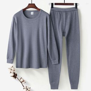 Roupa interior térmica masculina algodão outono calças superiores definir o pescoço meia gola alta básico sólido manga longa inverno inferior quente roupas de casa