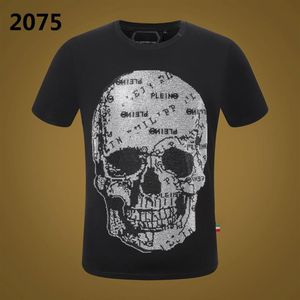 PP Men's T-shirt Summer rhinestone Short Sleeve Phillip Plain men t shirt Round Neck shirt tee Skulls Print Tops Streetwear M258b