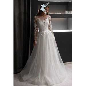 Свадебное платье с длинным рукавом и v-образным вырезом, на пуговицах, простое платье невесты с открытой спиной, спандекс, со шлейфом и складками, Vestido De Novia