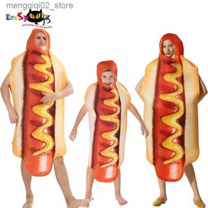 Theme Costume Men's Funny 3D Print Sausage Jumpsuit Food Hot Dog Comes Kids Halloween Come Adult Festival Family Matching Fancy Dress Q240307