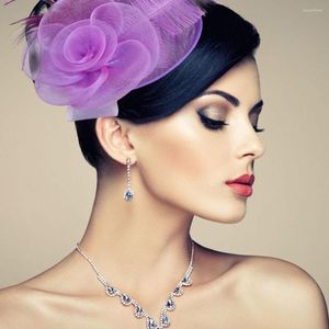 Beralar Tüy örgü kafa bandı klipsli şık ve ayarlanabilir tüm durumlar Lady Fascinators şapkası