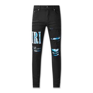 2023Новые мужские джинсы uomo Hole Светло-голубые Темно-серые итальянские брендовые мужские длинные брюки Брюки Уличная джинсовая одежда Узкие прямые байкерские джинсы для D2 Высочайшее качество 890404296