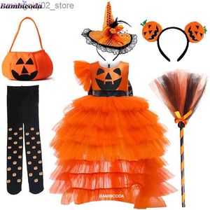 Thema Kostüm Halloween Cosplay Tutu kommt für Kinder Kinder Cartoon Geist Kleidung Kürbis Kleider Set für Mädchen Hexe Fancy Party kommen Q231010