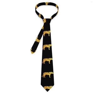 Bow Ties Mens Tie Gold Tiger Boyun Hayvan Baskı Retro Rahat Yaka Grafik Düğün Partisi Kalite Kravat Aksesuarları