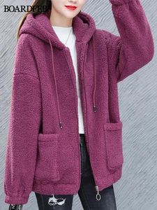 Mulheres Hoodies Moletons Mulheres Lã Com Capuz Camisola Sólida Cordeiro Cashmere Cardigan Jaqueta Casaco Senhoras Casual Pelúcia Outono Inverno Manga Longa Algodão Tops 231010