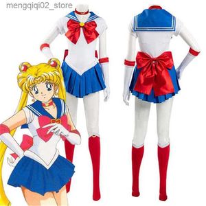 Tema kostym anime sjöman måne cosplay come tsukino usagi uniform klänning kläder cosplay för kvinnor barn halloween carnivl party girl q240307