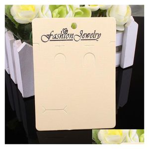 Other 200Pcs White And Beige Women Men Necklace Necklaces Jewelry Packaging Display Cards In Bk Jewelry Jewelry Packing Display Dhavc