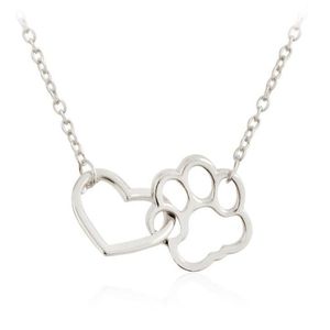 Aushöhlen Nette Herz Hund Katze Pfote Anhänger Halskette Tier Druck Freundschaft Schmuck Mutter Kind Liebe Necklaces205C