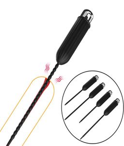 Articoli per massaggi con vibratore a proiettile catetere a 10 frequenze morbido dilatatore del suono uretrale spina del pene giocattoli del sesso per l'uomo7708054