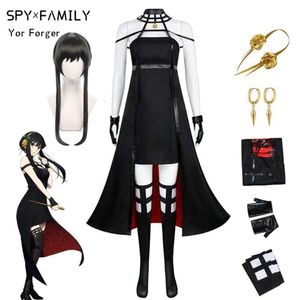 Yor Fireger Cosplay Costume Anime Spy X Family Cosplay Peruka Suit Suit Black Red Mundur Squirt Halloween Ubrania kostiumów