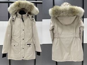 NOVO Canadá Mulheres Rossclair Parka Alta Qualidade Longo Com Capuz Pele De Lobo Moda Quente Casaco Quente Ao Ar Livre Casaco Quente Elástico e Cintura Apertada Tamanho Grande XS-3XL Plus Size 997