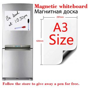 Whiteboards A3 Flexible Refrigerator White Board Magnetic Whiteboard Sticker Memo Grocery List Weekly Planner 231009