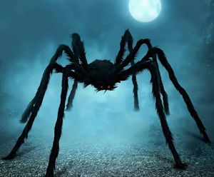 1PC, (5 stóp) Halloweenowe dekoracje na zewnątrz owłosione pająk, przerażający gigantyczny pająk, fałszywy duży pająk, włochaty rekwizyty pająka do halloweenowych dekoracje na podwórku, czarny