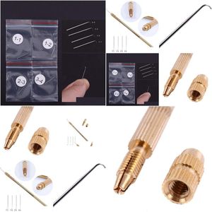 Hair Tools 4 Pieces Ventilating Needles Add 1 Brass Bracket For Lace Wig Making Kit Drop Delivery Products Accessories Dh76A