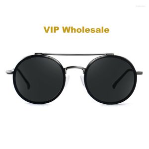 Occhiali da sole Vip Wholesale Occhiali da sole rotondi vintage Montatura in metallo UV400 C55