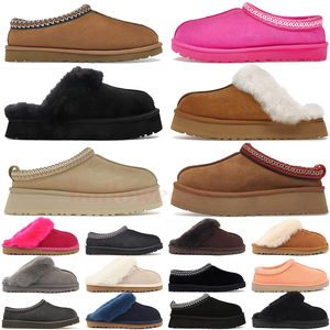 Womens Tazz Mustard Seed Slippers Classic Tasman Slipper Fluffy Fur Slides loafers slip-on disquette Woman Fuzzy Furry Plate-Forme Winter Boots