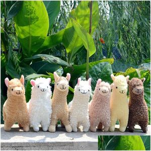 Animais de pelúcia de pelúcia adorável 23 cm de alpaca branca llama luxuoso boneca de brinquedo boneca de pelúcia boneca de gelo japonês alpacasso macio para crianças birt dhlh5