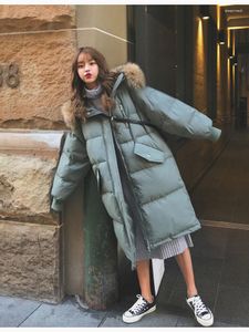 Damen Trenchcoats Winterjacke Frauen Kleidung Vintage Warmer Mantel Weibliche Daunen Baumwolle Dicke Lange Parkas Übergroß
