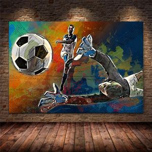 Pinturas Arte Abstrata Futebol Basquete Beisebol Aquarela Canvas Fotos Decoração de Casa Colocada na Sala de Estar Quarto Cuadros 231009
