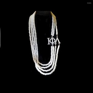 Pendant Necklaces Black Club Pearl Choker Statement Greek Soror Letters Iota Phi Lambda Lady Jewelry