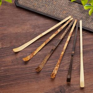 Te Scoops Natural Handmade Wood Leaf Matcha Sticks Spoon Teaware White Bamboo Kitchen Tool Spice Gadget Cooking redskapstillbehör