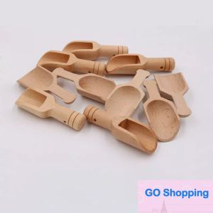 Simple Mini Salt Tea Spoon Tableware Natural Wooden Crafts Spoon Small Condiment Sugar Scoop Free Shipping