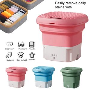 Other Home Storage Organization Portable Foldable Washing Machine US Plug Compact Size Low Noise Energysaving Sock Baby Clothes Mini231009