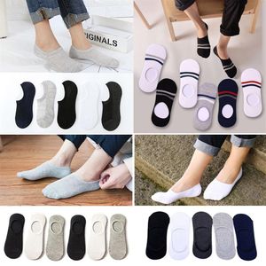 3Pair Lot Fashion Men Boat Socks Autumn Non-slip Invisible Cotton Boat Socks Casual Comfortable Male Low Cut Ankle Slipper219p