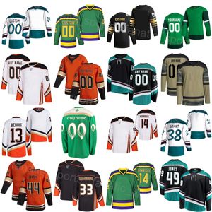 Custom Hockey 14 Adam Henrique Jerseys 33 Jakob Silfverberg 44 Max Comtois Max Jones Derek Grant Isac Lundestrom Simon Benoit John Gibson Heritage Classic Stitched