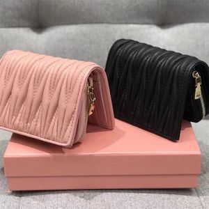 Small Matelasse Nappa Leather Wallet Flap with Snap Closure Designer Woman Zipper Space Wallets Three Credit Card Slots Luxury Purse