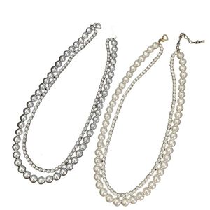 Swarovskis halsband designer juveler original kvalitet fransk dubbel lager lindad pärlhalsband för kvinnors mode mångsidiga ljus lyx temperament halsband