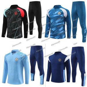 23/24 City Kids Man de Bruyne Soccer Tracksuits Grealish Survetement Jacket Fottball Training Suit Veste Maillot de Foot Olympique_Soccer Jacket