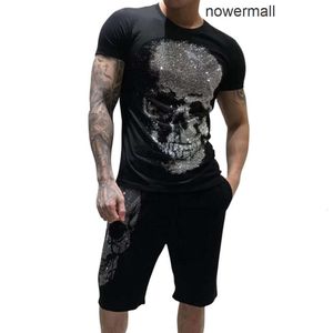 Classic308n Plein T-Shirt Philipps pp Gedrucktes BÄR-Grafik-T-Shirt Stein PP Strass Herren Designer-Schädel-T-Shirts Bling Markenkleidung Herren H3GB