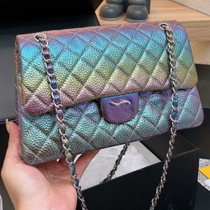 Designer lyxväska kvinnor designer crossbody väska ny gradient handväska mode äkta läderväska hårdvara kedja axelväska kohud laser bankett väska