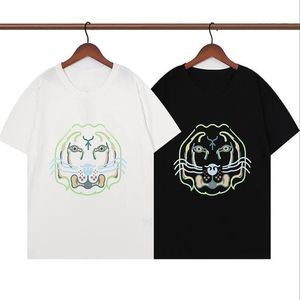 2022 Летние дизайнерские футболки Мужские футболки с тигровым принтом Модные футболки с короткими рукавами Хип-хоп Уличная одежда 2 цвета277v