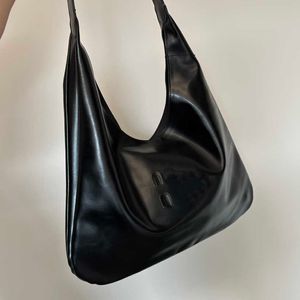 Vintage Designer Hobo Tote Textura Preto Couro Maillard Underarm Bag Alta Qualidade Bolsas Mensageiros Bolsas 220922