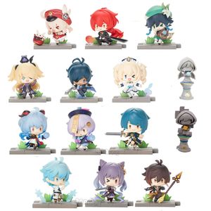 Mascot Costumes 7-10 cm Genshin Impact Anime Figure Klee/Barbara/Diluc/Fischl/Venti/Kaeya Figure Liyue Battlefield Heroes Figur