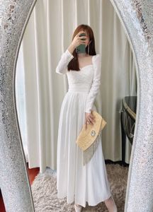 Self Portrait High Waist Long Sleeve Fairy Long Dress