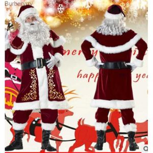 Tema Kostüm Erkekler Erkek Çocuklar Noel Noel Baba Cosplay Complay Festival Noel Partisi Giysileri Set Tops Pants Şapka Kemer Shl Eldiven Ayakkabı231010