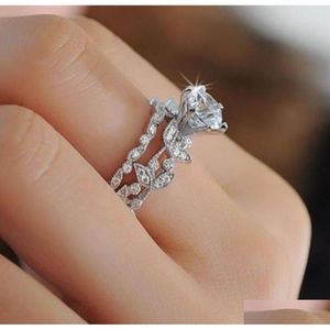 With Side Stones Victoria Wicek Brand Classic Luxury Jewelry 925 Sterling Sier Round Cubic Zirconia Crystal Gemstones Wedding Women Br Dhxx0