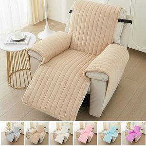 Sandalye kapakları 1 Seater Recliner Sofa Cover Kalın Flanel Koltuk Kılıfı Peluş Peluş Slip Smipp Rahatlamış Tembel Boy Slipcovers Ev Dekoru 231011