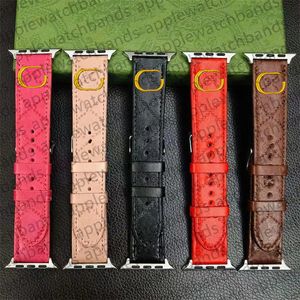 Tasarımcı Apple Watch Bantları 49mm Iwatch Bands için Apple Watch Ultra Series 8 3 4 5 6 7 45mm 38mm 40mm 42mm 44mm Lüks 3D Kabartmalı Deri Saat Kabukları Kol bandı akıllı kayışlar