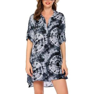 Casual Dresses Summer Women Cover Up Sexig Beach Dress Swimsuit Bikini Chiffon Short badkläder Blus Skjorta Robe Maillot279m