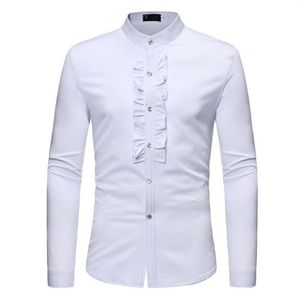 Men's Dress Shirts England Casual Shirt Men Wedding Style Blouse Harajuku Clothing Tops Novelty Flowers Decor Elegant Male Ni288H