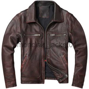 Herren Leder Kunstleder Herren Rindsleder Mantel Vintage Herren Lederjacke Echtleder Kleidung Herren Winterjacke Motorrad Biker Jacken J231011