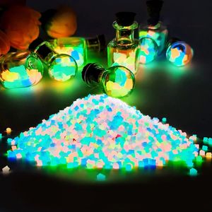 Garden Decorations 1000Pcs 4mm Fake Pebbles Stones Glowing in Dark Acrylic Luminous for Fish Tank Aquarium Sand 231011