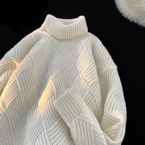 Maglioni da uomo leggibili Autunno Inverno Addensare Uomini caldi Casual Allentato Solido Dolcevita Pullover lavorato a maglia Uomo