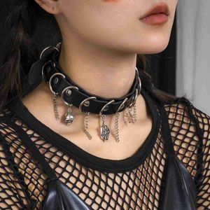 Outros acessórios de moda Novo gótico punk crânio Páscoa preto chocker colar para mulheres moda retro halloween aranha web colares jóias presente q231011
