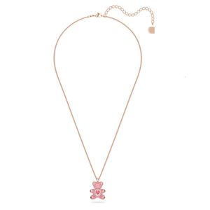 Necklace Swarovski Designer Women Heart Shaped Smart Bear with Dance Elemental Crystal Collar Chain