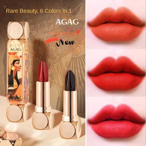 Lipstick Retro Egyptian Lipstick 6 Colors in 1 Lipstick Matte Liquid Lipstick Makeup Set Matte Liquid Long-lasting Wear Non-stick Cup 231011